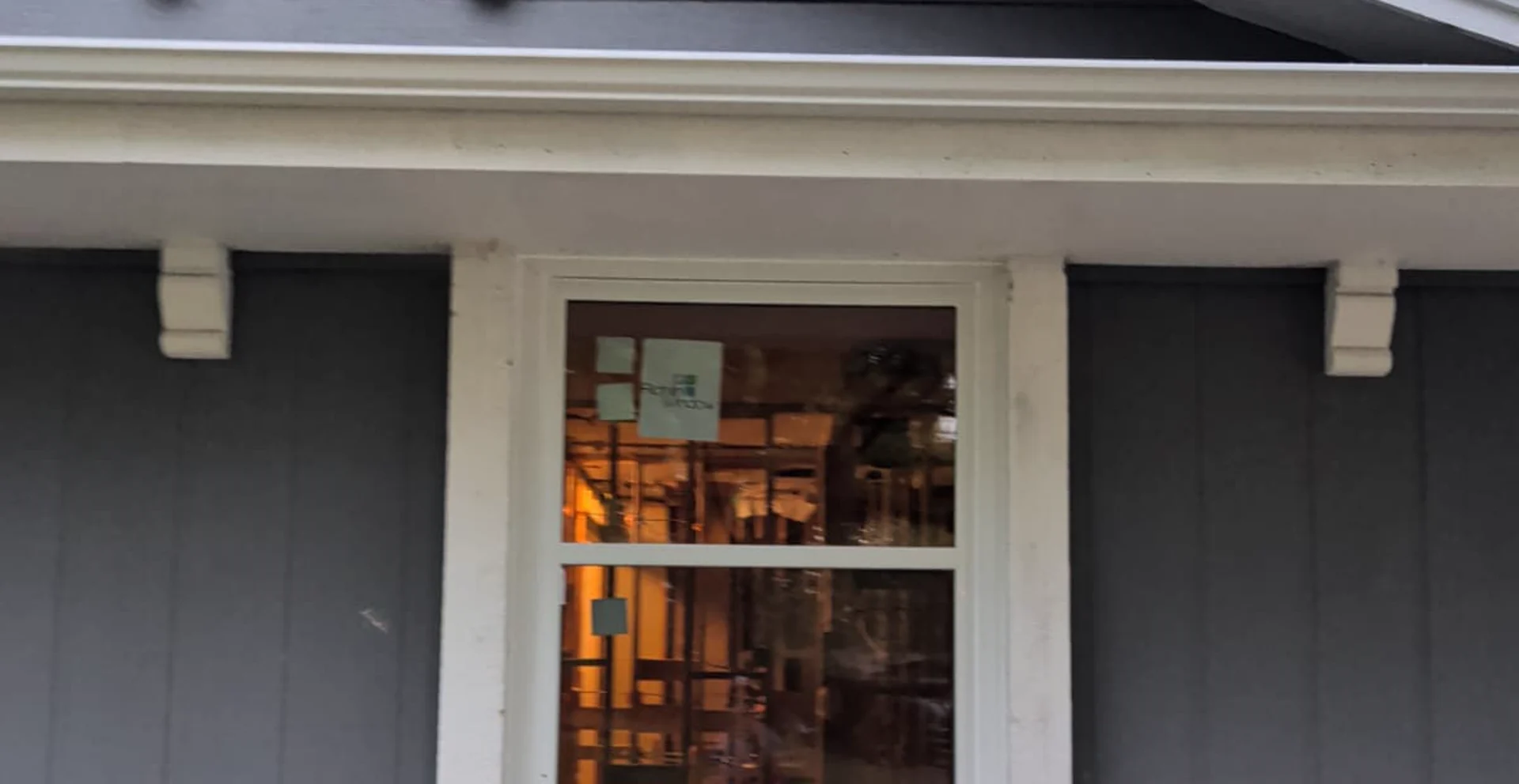 New window set and trimmed · exterior